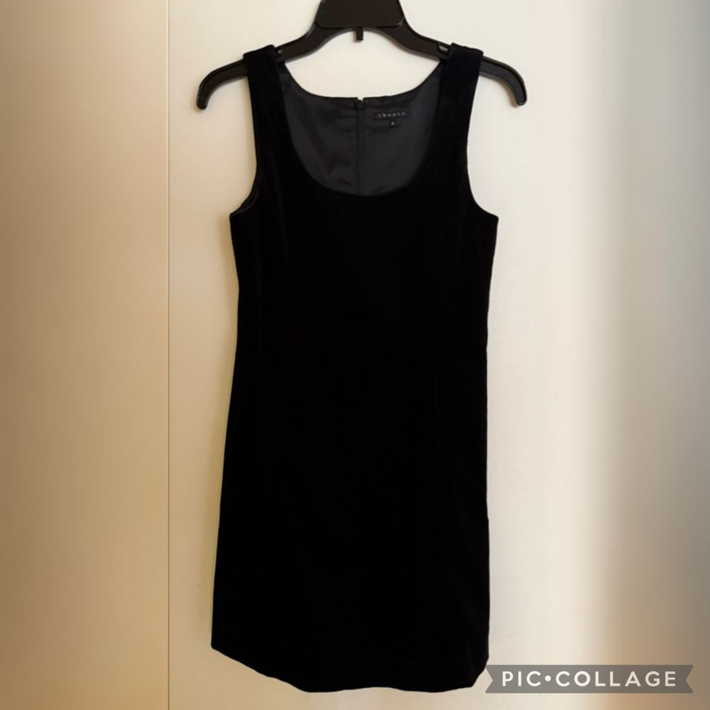 Theory Black Velvet Sleeveless mini Dress